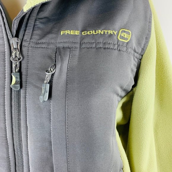 Free Country Women's Color Block Gray and Mint Green Full Zip Fleece Size Small - Picture 5 of 8